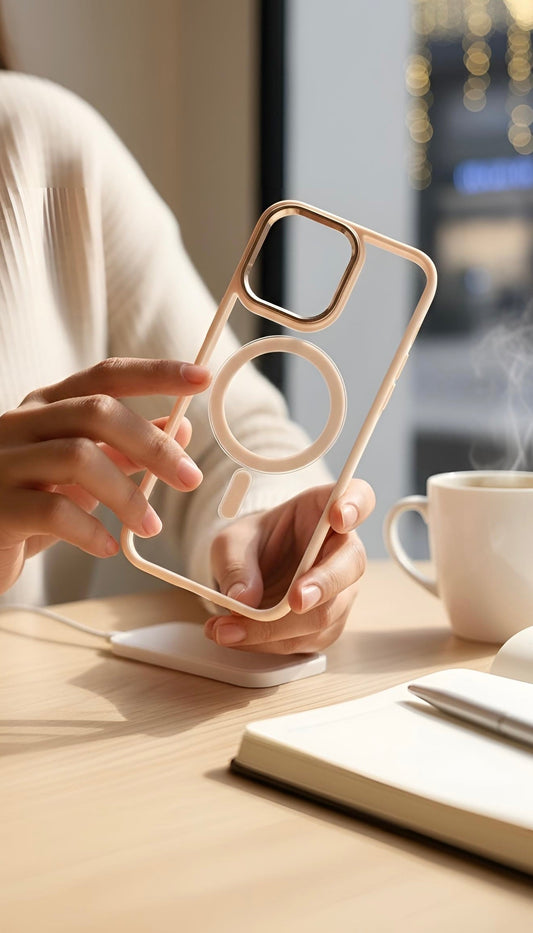 Pink Acrimetal MagSafe con acrílico y metal para máxima protección - Funda para iPhone