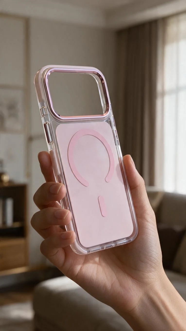 Pink Super Clear MagSafe funda con protección avanzada contra impactos - Funda para iPhone