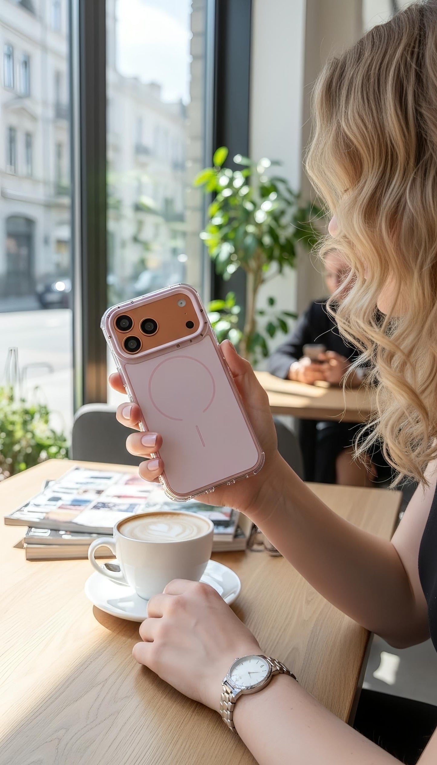 Pink SUPER COLOR Funda para iPhone con compatibilidad MagSafe y esquinas reforzadas - Funda para iPhone