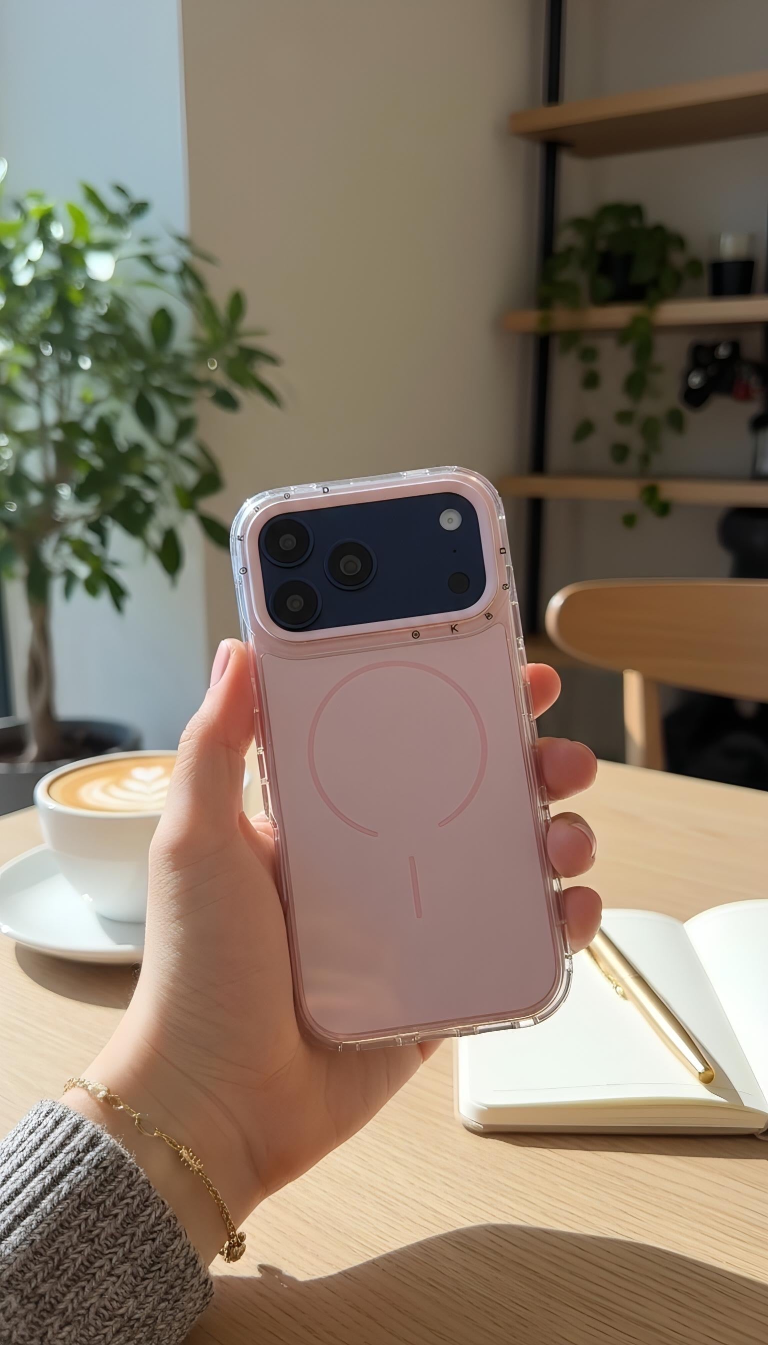 Pink SUPER COLOR Funda para iPhone con compatibilidad MagSafe y esquinas reforzadas - Funda para iPhone