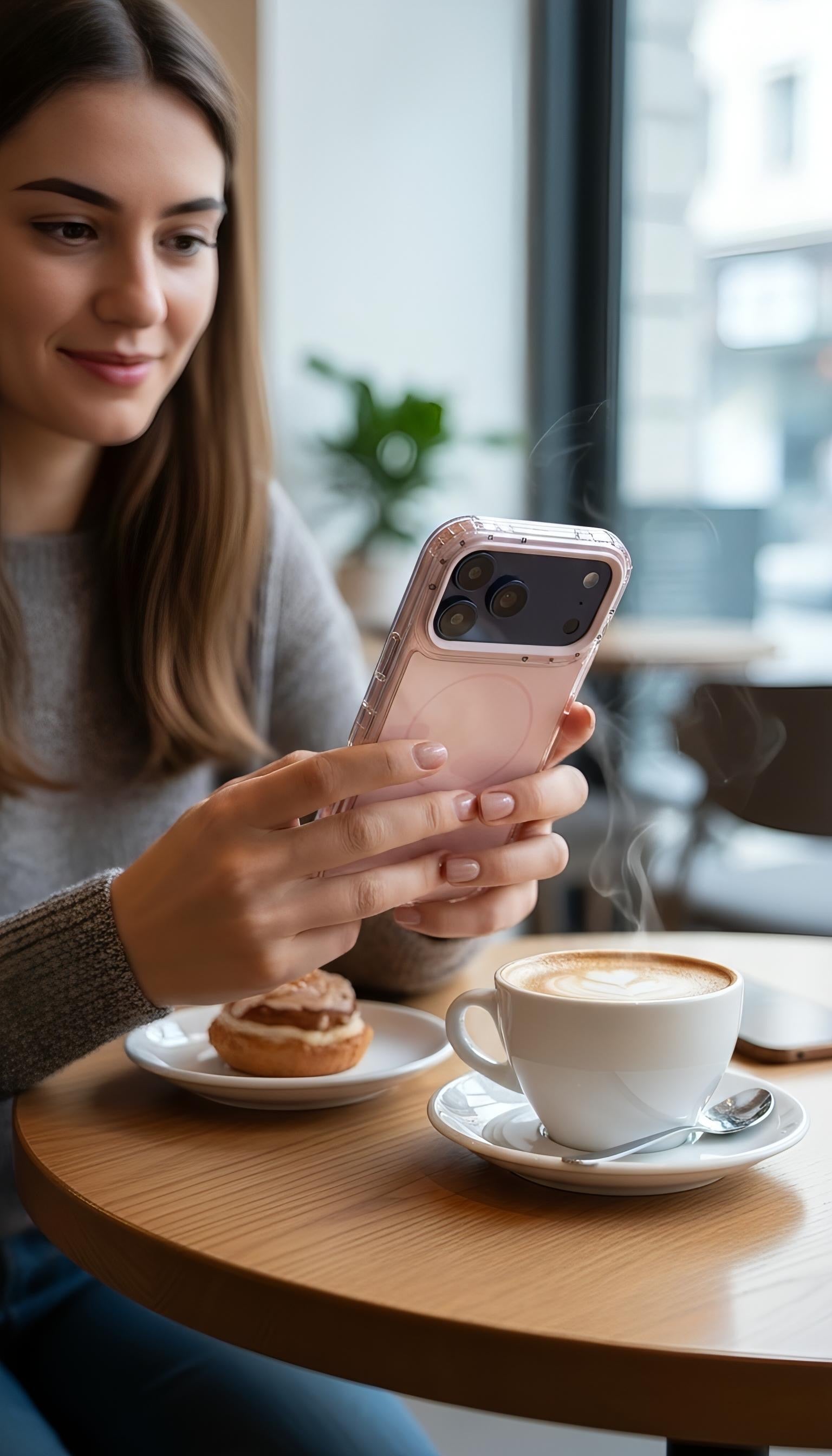 Pink SUPER COLOR Funda para iPhone con compatibilidad MagSafe y esquinas reforzadas - Funda para iPhone