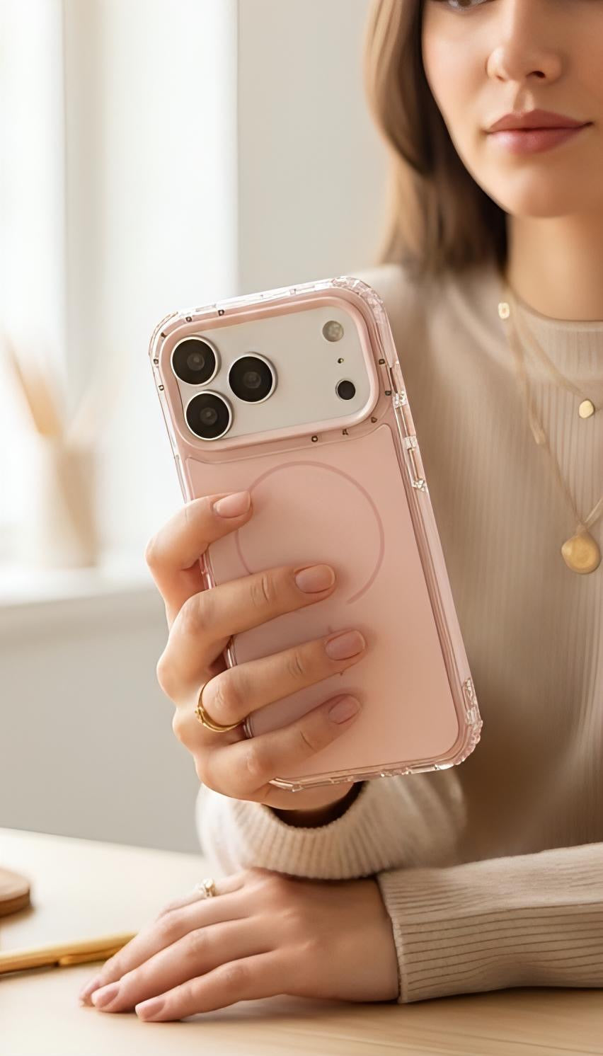 Pink SUPER COLOR Funda para iPhone con compatibilidad MagSafe y esquinas reforzadas - Funda para iPhone