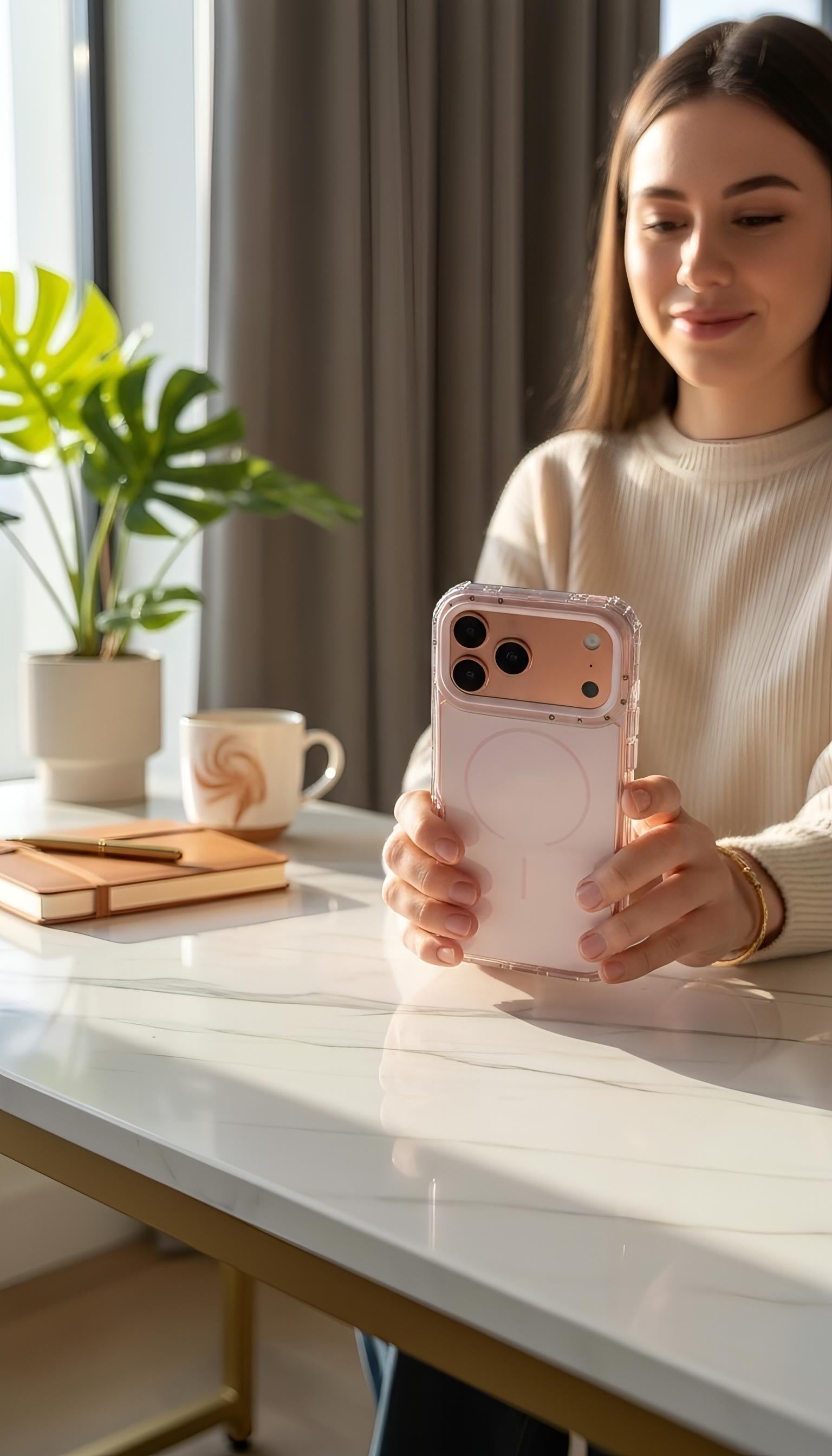 Pink SUPER COLOR Funda para iPhone con compatibilidad MagSafe y esquinas reforzadas - Funda para iPhone