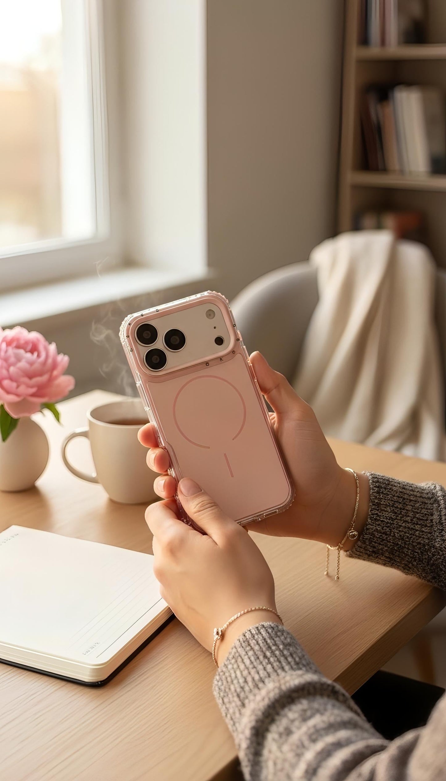 Pink SUPER COLOR Funda para iPhone con compatibilidad MagSafe y esquinas reforzadas - Funda para iPhone