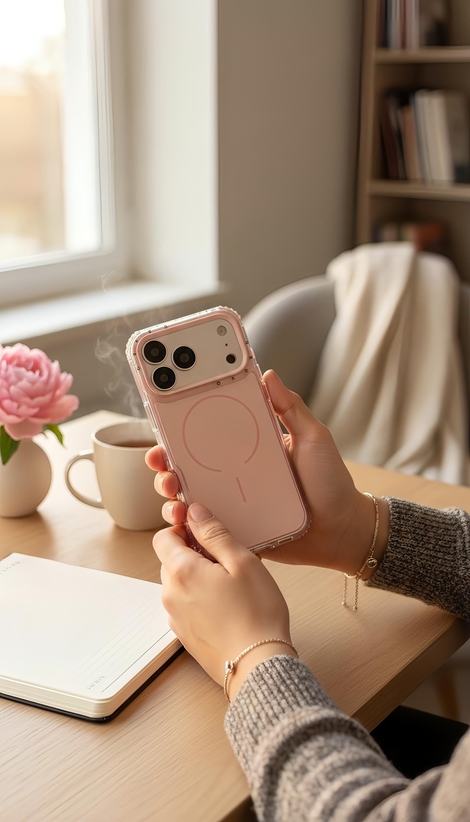 Pink SUPER COLOR Funda para iPhone con compatibilidad MagSafe y esquinas reforzadas - Funda para iPhone