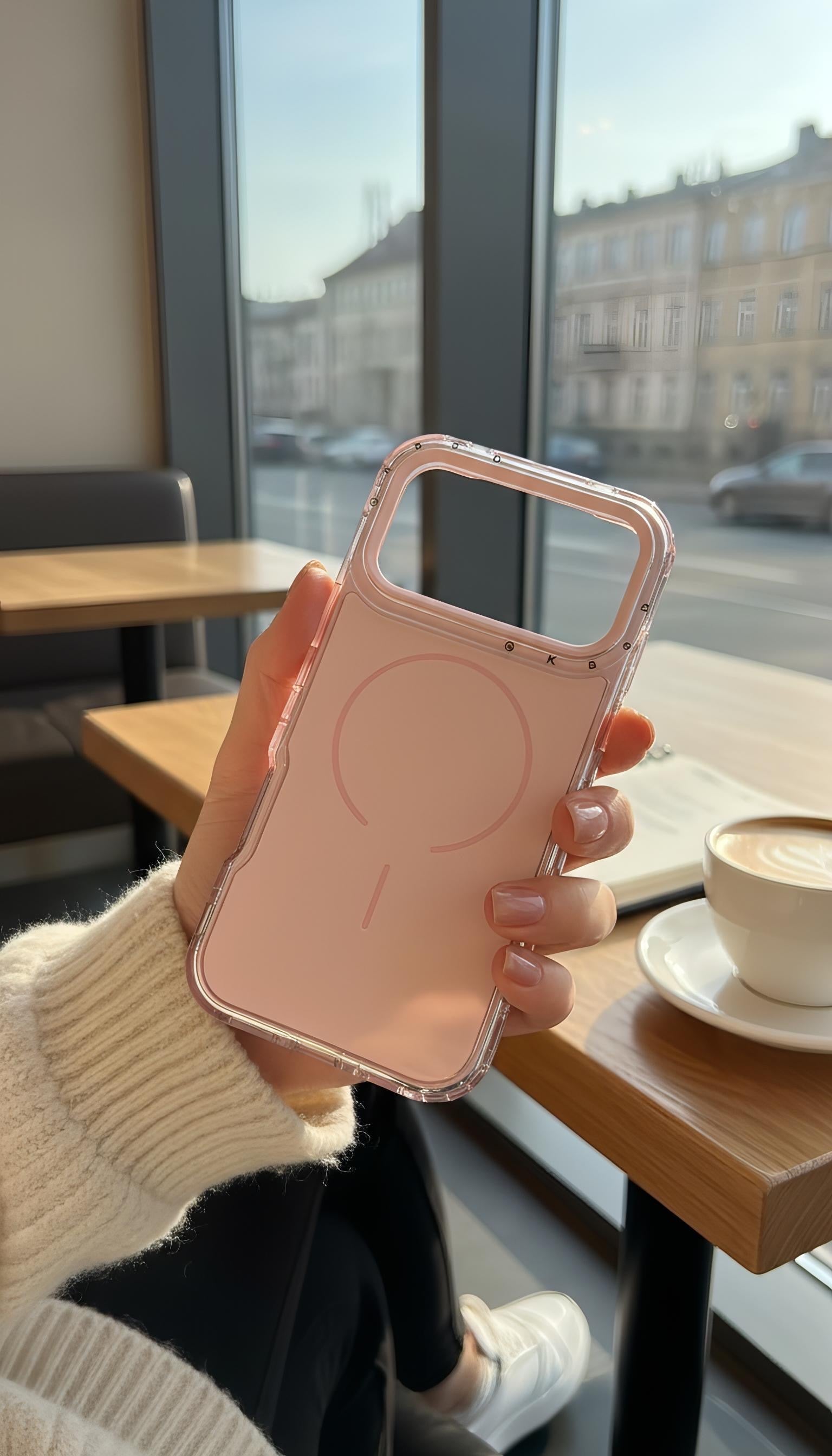 Pink SUPER COLOR Funda para iPhone con compatibilidad MagSafe y esquinas reforzadas - Funda para iPhone