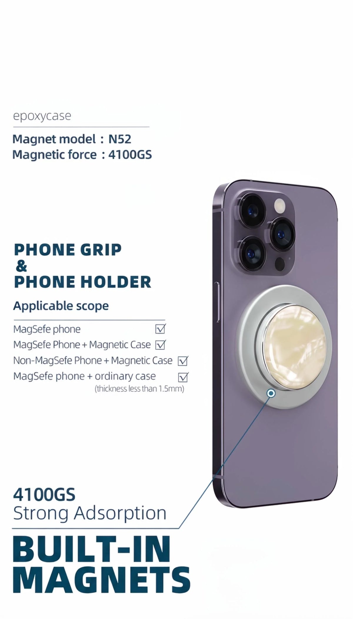 Pop Socket Metálico MagSafe pop socket magnético para iPhone