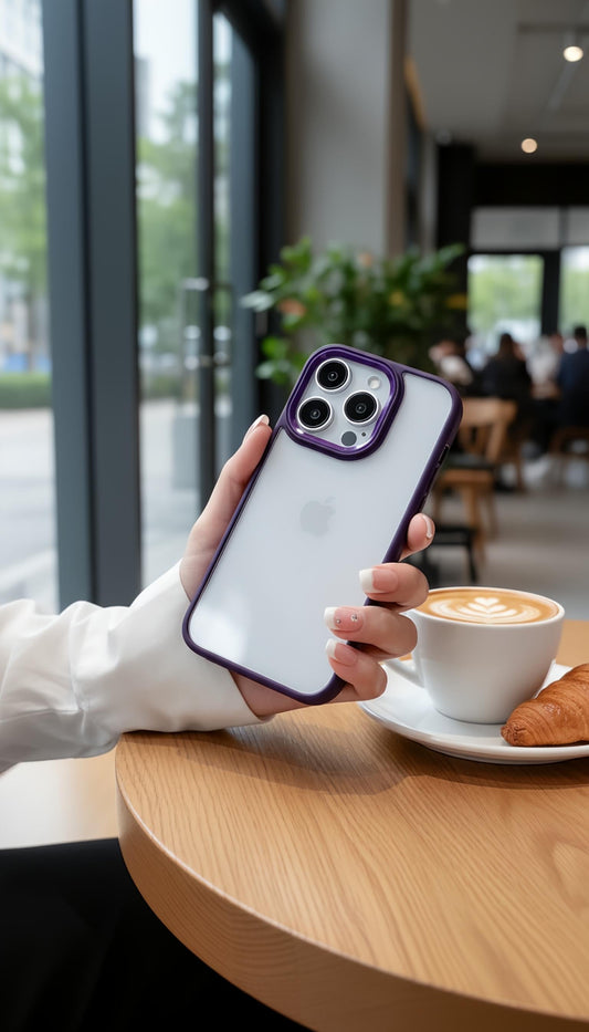 Purple Acrimetal Case | funda con parte trasera transparente y borde de color - Funda para iPhone