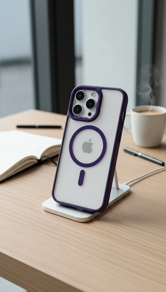 Purple Acrimetal MagSafe con acrílico y metal para máxima protección - Funda para iPhone