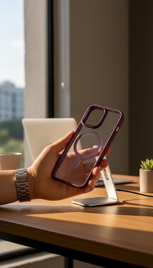 Purple Acrimetal MagSafe con acrílico y metal para máxima protección - Funda para iPhone