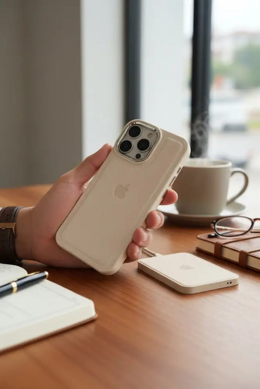 White Leather X - Funda para iPhone