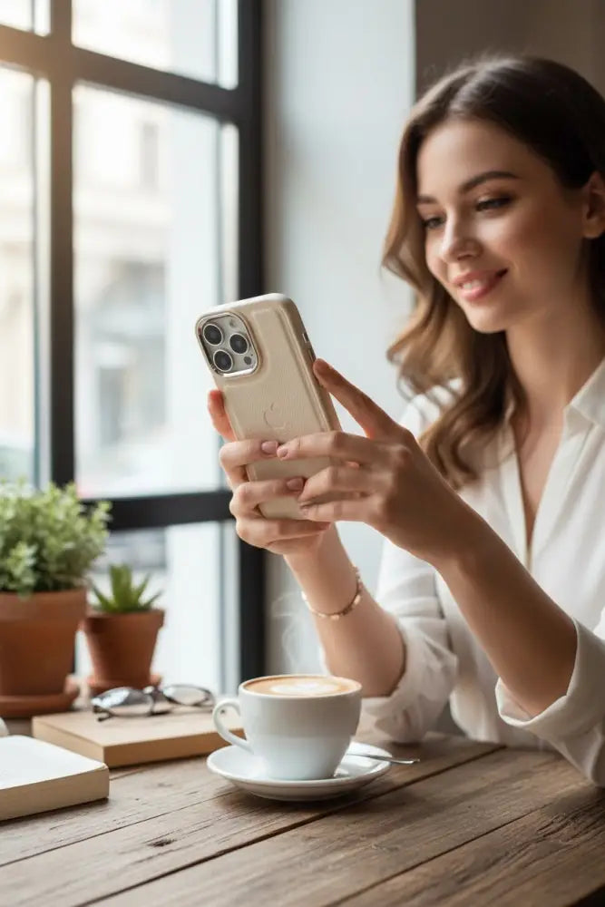 White Leather X - Funda para iPhone