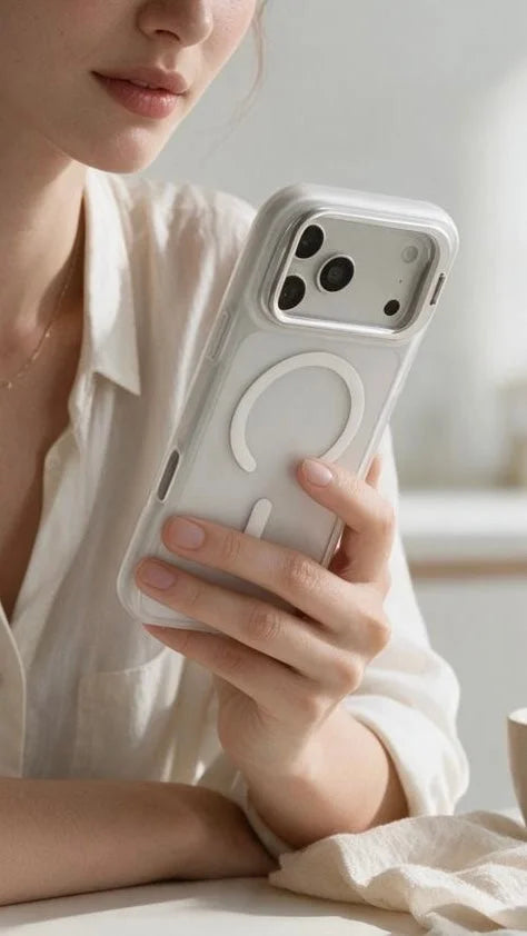 White Matte Super Armour funda magsafe protección total para iPhone - Funda para iPhone