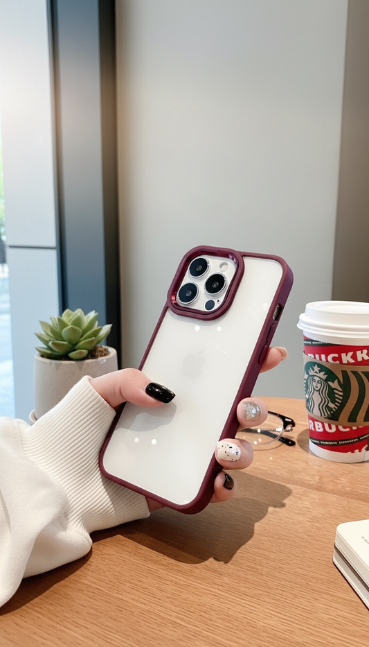 Wine Acrimetal Case | funda con parte trasera transparente y borde de color - Funda para iPhone