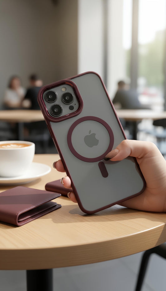 Wine Acrimetal MagSafe con acrílico y metal para máxima protección - Funda para iPhone