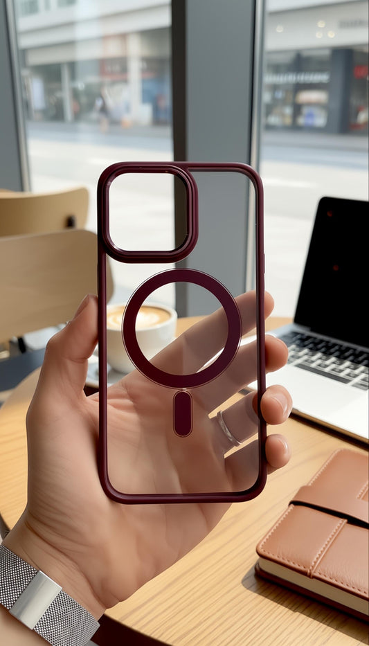 Wine Acrimetal MagSafe con acrílico y metal para máxima protección - Funda para iPhone