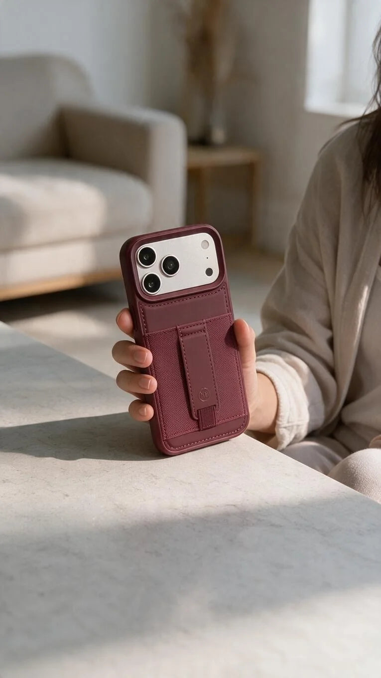 Wine TRAVELLER CASE – FUNDA PARA IPHONE CON PORTATARJETAS Y AGARRADERA
