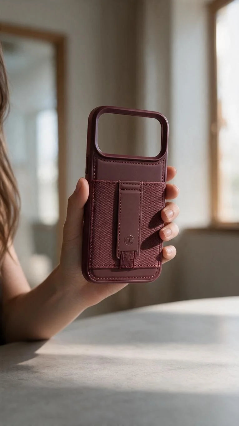 Wine TRAVELLER CASE – FUNDA PARA IPHONE CON PORTATARJETAS Y AGARRADERA