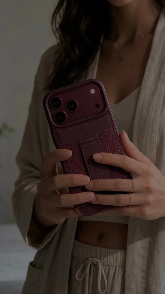 Wine TRAVELLER CASE – FUNDA PARA IPHONE CON PORTATARJETAS Y AGARRADERA