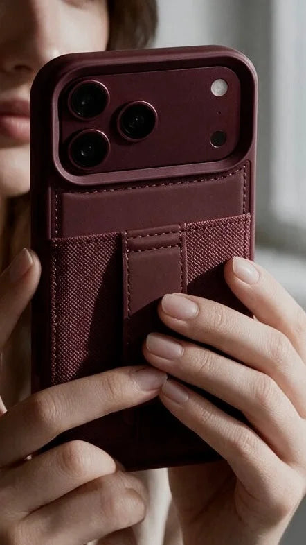 Wine TRAVELLER CASE – FUNDA PARA IPHONE CON PORTATARJETAS Y AGARRADERA