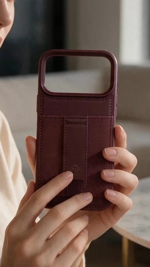 Wine TRAVELLER CASE – FUNDA PARA IPHONE CON PORTATARJETAS Y AGARRADERA