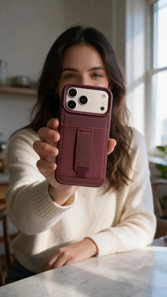 Wine TRAVELLER CASE – FUNDA PARA IPHONE CON PORTATARJETAS Y AGARRADERA